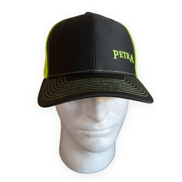 Petra 6‎ Panel Mesh Back Trucker Hat Neon Yellow Black Adjustable - Picture 3 of 8